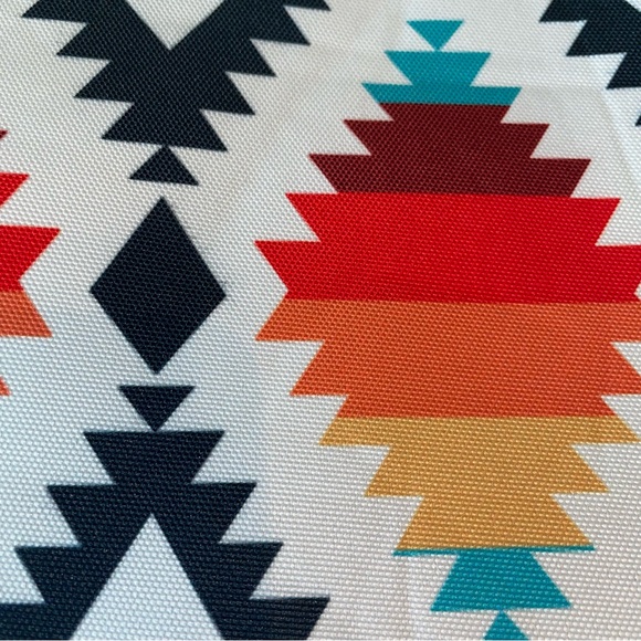 Geometric Patterned Tote Bag with Brown Accents - Picture 5 of 6